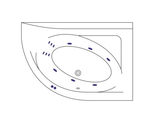 Ванна EXCELLENT Aquarella 150x100 (правая) LINE (хром) Elit-san.ru