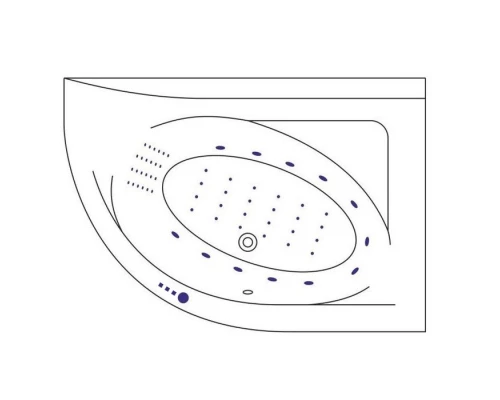 Ванна EXCELLENT Aquarella 150x100 (правая) NANO (хром) Elit-san.ru