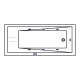 Ванна WHITECROSS Wave 175x70 "LINE NANO" (золото)