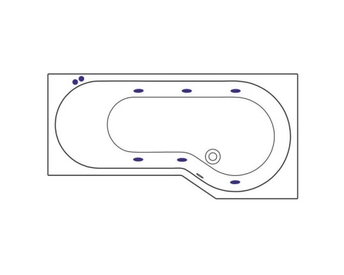 Ванна EXCELLENT Be Spot 160x80 (правая) "SOFT" (белый)