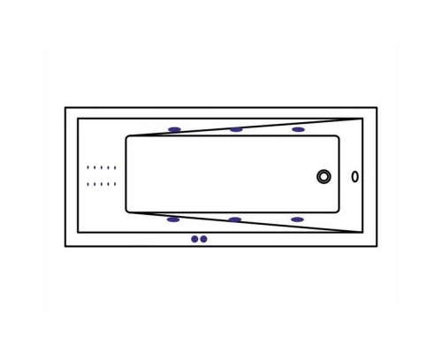 Ванна WHITECROSS Wave 175x70 "LINE NANO" (хром)
