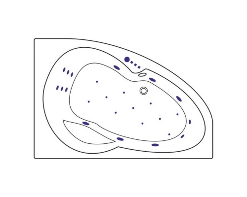 Ванна EXCELLENT Newa 160x95 (правая)  ULTRA (хром) Elit-san.ru