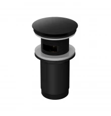 Донный клапан WHITECROSS для умывальника, клик-клак (черный мат)