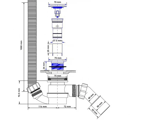Слив-перелив EXCELLENT Heaven ARIN.FLOW.BL (черный мат) Elit-san.ru