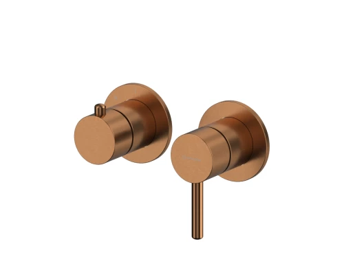 Внешняя часть смесителя на 2 потребителя WHITECROSS Y1242CPB (брашированная медь)