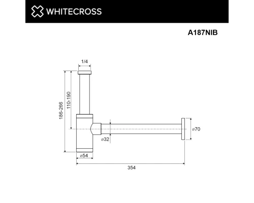 Сифон для умывальника декоративный WHITECROSS A187NIB (брашированный никель)