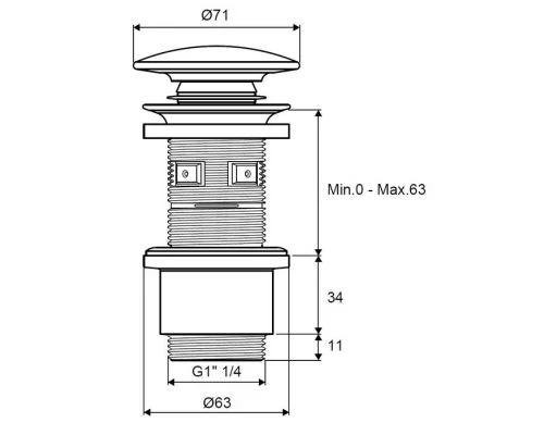 Донный клапан Excellent для раковины, click-clack, белый, ARIN.1485.02WH Elit-san.ru