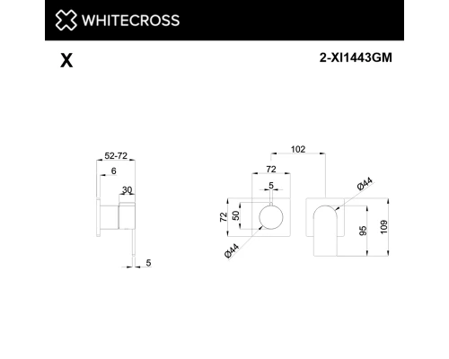 Внешняя часть смесителя на 3 потребителя WHITECROSS XI1443GM (оружейная сталь)