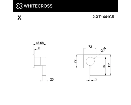 Внешняя часть смесителя на 1 потребитель WHITECROSS XT1441CR (хром)
