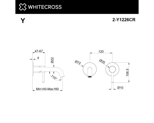 Внешняя часть смесителя для умывальника WHITECROSS Y1226CR (хром)