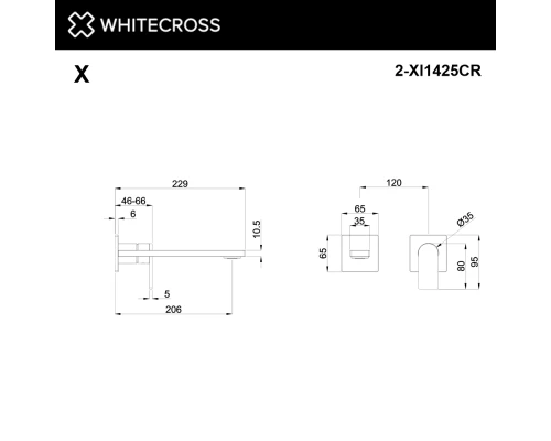 Внешняя часть смесителя для умывальника WHITECROSS XI1425CR (хром)