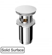 Донный клапан WHITECROSS A706WHS для умывальника, клик-клак (белый мат)