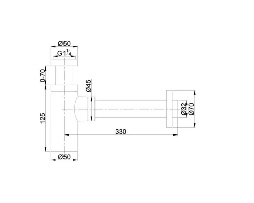 Сифон для умывальника декоративный A186GL (золото)
