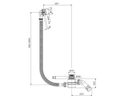 Слив-перелив EXCELLENT Moli 60/80/100 см (хром) Elit-san.ru