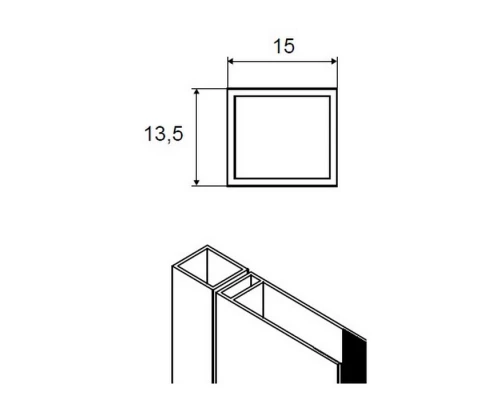 Расширительный профиль Excellent Mazo 15 мм, хром, KAEX.3090.CR Elit-san.ru