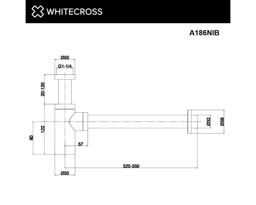 Сифон для умывальника декоративный WHITECROSS A186NIB (брашированный никель)