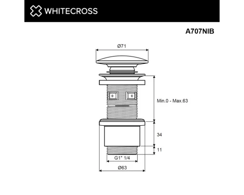 Донный клапан WHITECROSS A707NIB (брашированный никель)