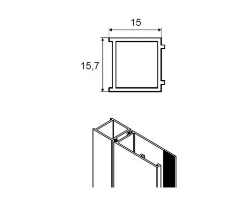 Расширительный профиль Excellent Rols 15 мм, хром, KAEX.2690.CR Elit-san.ru