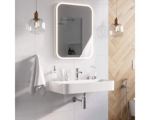 Зеркало прямоугольное EXCELLENT Lumiro 80x50 (белый мат) Elit-san.ru