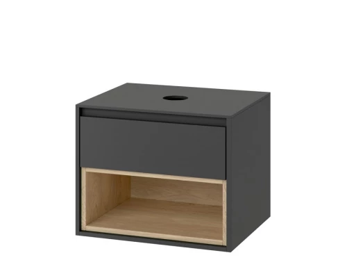 Тумба под накладную раковину EXCELLENT Tuto 60 см (серый/дуб), 1 ящик Elit-san.ru