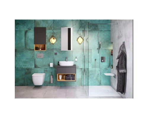 Тумба под накладную раковину EXCELLENT Tuto 60 см (серый/дуб), 1 ящик Elit-san.ru