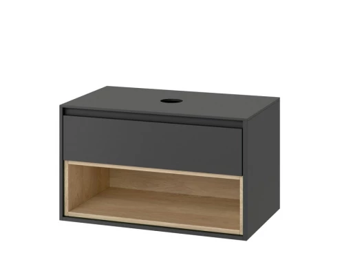 Тумба под накладную раковину EXCELLENT Tuto 80 см (серый/дуб), 1 ящик Elit-san.ru