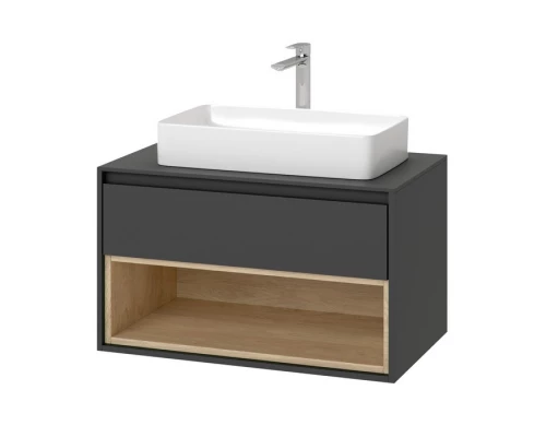 Тумба под накладную раковину EXCELLENT Tuto 80 см (серый/дуб), 1 ящик Elit-san.ru