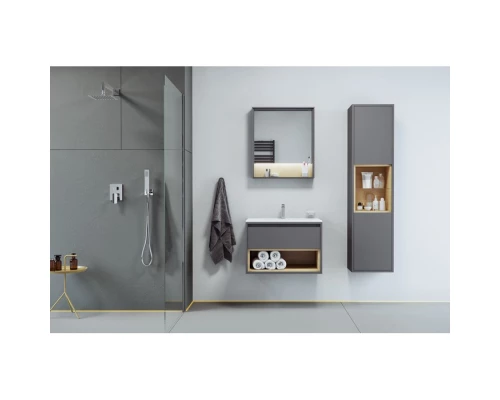 Тумба под раковину EXCELLENT Tuto 60 см (серый/дуб), 1 ящик Elit-san.ru