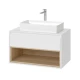 Тумба под накладную раковину EXCELLENT Tuto 80 см (белый/дуб), 1 ящик Elit-san.ru