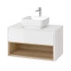Тумба под накладную раковину EXCELLENT Tuto 80 см (белый/дуб), 1 ящик Elit-san.ru