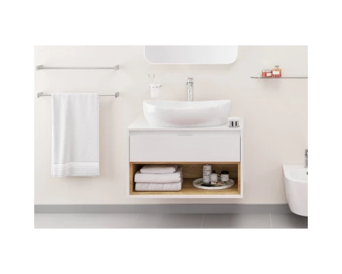 Тумба под накладную раковину EXCELLENT Tuto 80 см (белый/дуб), 1 ящик Elit-san.ru