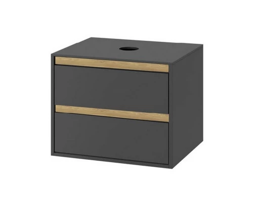 Тумба под накладную раковину EXCELLENT Tuto 80 см (серый/дуб), 2 ящика Elit-san.ru