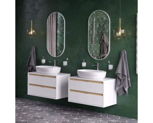 Зеркало овальное EXCELLENT Revia 100x50 (белый мат) Elit-san.ru