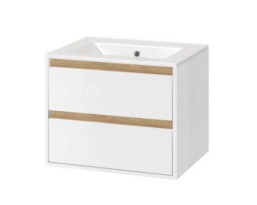 Тумба под раковину EXCELLENT Tuto 80 см (белый/дуб), 2 ящика Elit-san.ru
