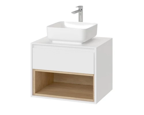 Тумба под накладную раковину EXCELLENT Tuto 60 см (белый/дуб), 1 ящик Elit-san.ru