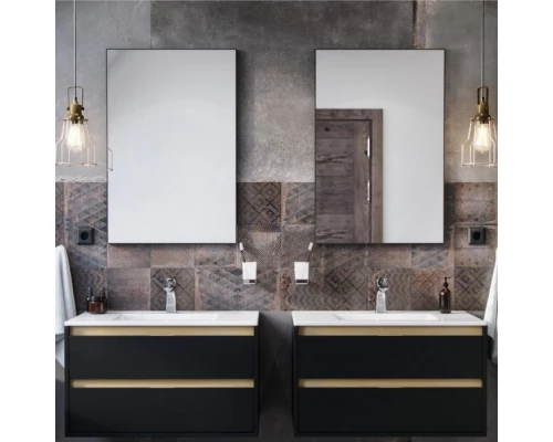 Зеркало прямоугольное EXCELLENT Kuadro 80x60 (черный мат) Elit-san.ru