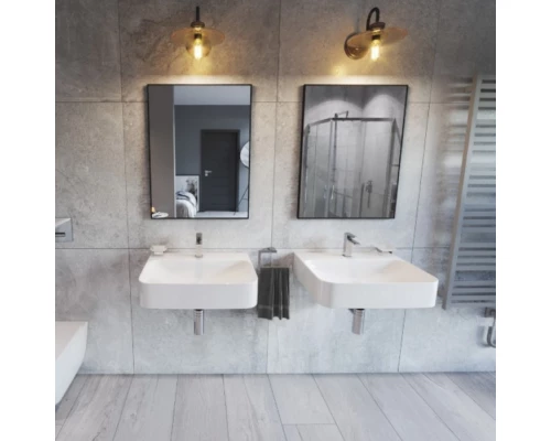 Зеркало прямоугольное EXCELLENT Kuadro 80x60 (черный мат) Elit-san.ru