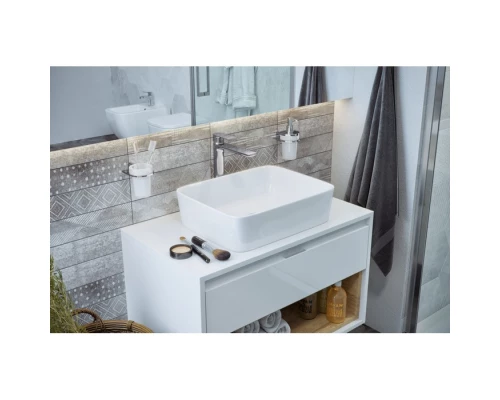 Тумба под накладную раковину EXCELLENT Tuto 80 см (белый/белый), 1 ящик Elit-san.ru