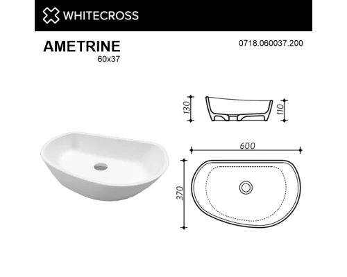 Умывальник WHITECROSS Ametrine 60x37 (белый мат) иск. камень Elit-san.ru