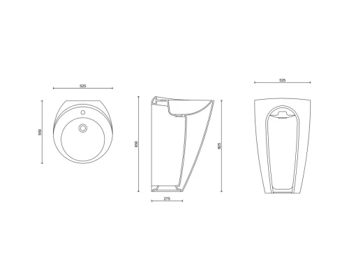 Умывальник GURAL Arya 55х53 напольный