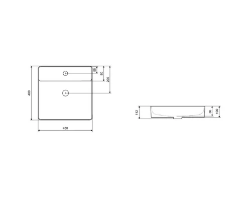 Раковина Excellent Rima 2.0 накладная 40 см, белый, CEEX.4901.400.WH Elit-san.ru