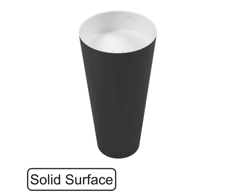 Умывальник WHITECROSS Air D=40,5 (черный/белый мат) иск. камень