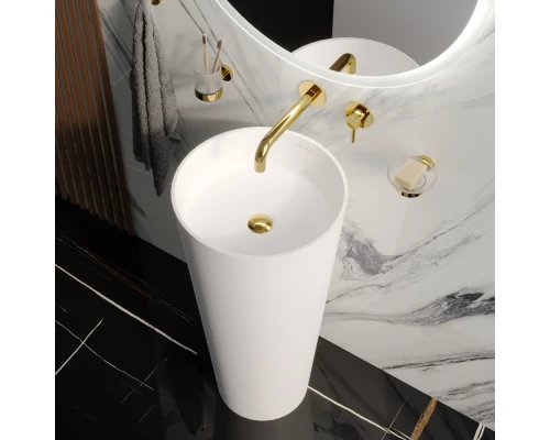 Умывальник WHITECROSS Air D=40,5 (белый мат) иск. камень