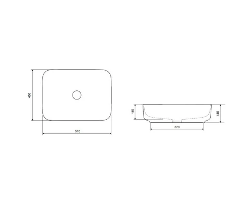 Раковина Excellent Actima Cori 51 CEAC.2401.WH, накладная, 51*40 см Elit-san.ru