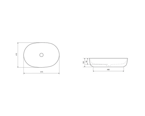 Раковина Excellent Jima 60 CEAC.2001.615.WH, накладная, 61,5*41,5 см Elit-san.ru
