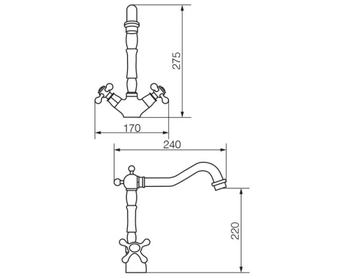 AGATHA Смеситель д/раковины излив змейка, хром Elit-san.ru