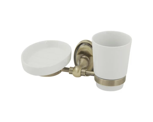 Стакан с мыльницей настенный Veragio Bonjour, бронза VR.BNR-7843.BR Elit-san.ru