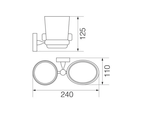 Стакан с мыльницей настенный Veragio Bonjour, бронза VR.BNR-7843.BR Elit-san.ru