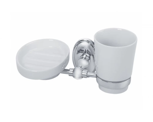 Стакан с мыльницей настенный Veragio Bonjour, хром VR.BNR-7843.CR