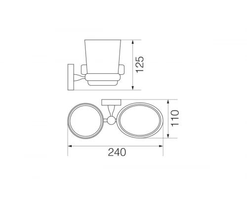 Стакан с мыльницей настенный Veragio Bonjour, хром VR.BNR-7843.CR